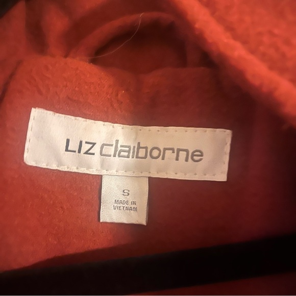 LIZ CLAIBORNE Peacoat w/ Detachable Faur Fur Trimmed Hood in Burnt Orange: Sz S - Picture 8 of 8